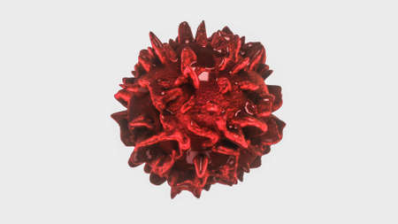 burgundy deformed abstract sphere on a white background. 3d render illustration