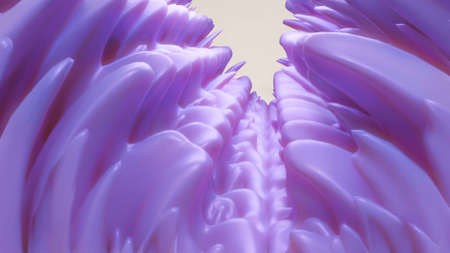 purple warped background with waves and deformations. 3d render illustration