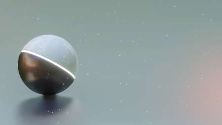 black and white spheres with a luminous white stripe in the middle. abstract three-dimensional...