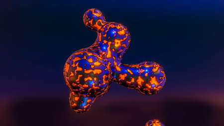 fused soft spheres with a speckled texture. abstract three-dimensional composition. 3d render illustrationの写真素材