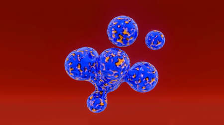 fused soft spheres with a speckled texture. abstract three-dimensional composition. 3d render...