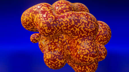 fused soft spheres with a speckled texture. abstract three-dimensional composition. 3d render...