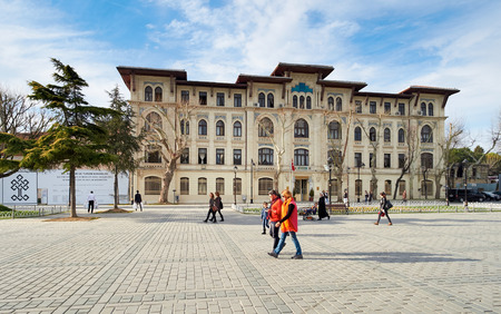 ISTANBUL, TURKEY - FEBRUARY 12, 2014: Tourists at Hippodrome Constantinople at Istanbul, Turkey.のeditorial素材