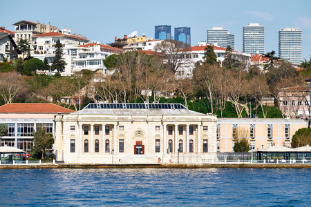 ISTANBUL, TURKEY - FEBRUARY 13, 2014: Kabatas High School Educational Foundation on the Bosphorus Strait, Istanbul in Turkey.のeditorial素材