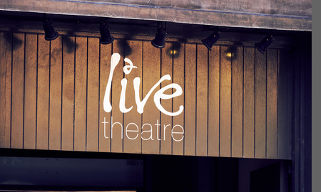 NEWCASTLE UPON TYNE, ENGLAND, UK - AUGUST 13, 2015: Live Theatre sign at Newcastle's Quaysideのeditorial素材