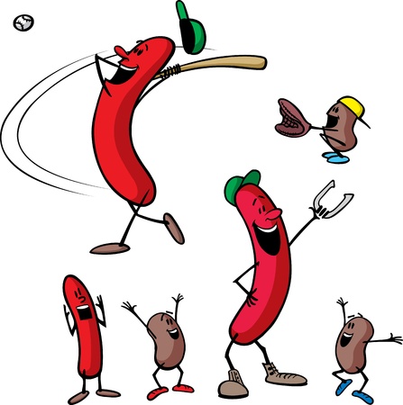 Cartoon of friends Frank and Bean  Layered  file and high resolution jpeg file available のイラスト素材