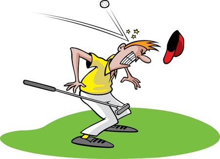 Cartoon of an unlucky golfer  Layered  and high resolution jpeg files available のイラスト素材