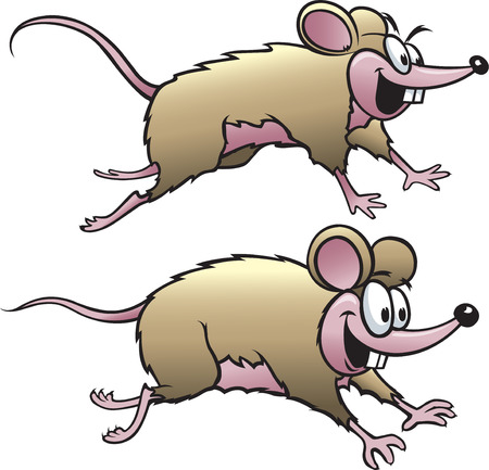 Two happy cartoon mice のイラスト素材