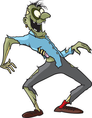 A cartoon Zombie whose name is Gary のイラスト素材