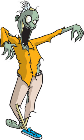 A cartoon Zombie whose name is Paul のイラスト素材
