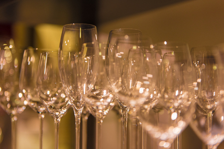 Closeup on champange galssesの写真素材