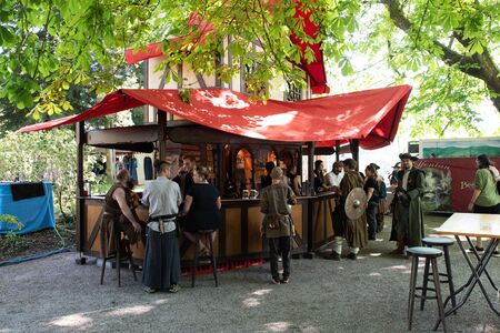 Bad Saeckingen, Germany - April 21th 2018: Mittelalterlich Phantasie Spectaculumのeditorial素材