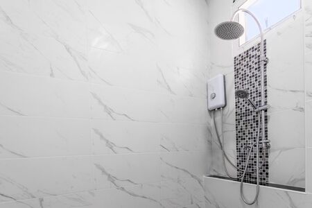 small white bathroomの写真素材