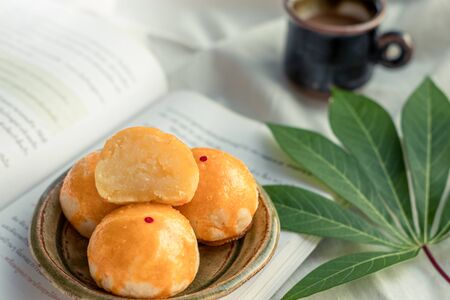 Close-up chinese Pastry in natural backgroundの写真素材