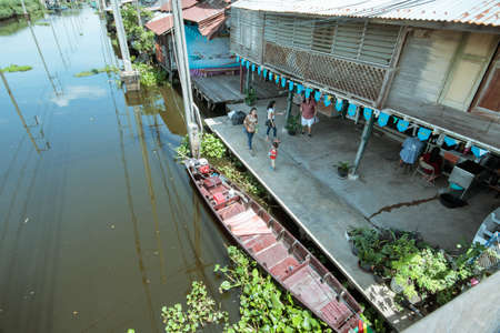 Old communities along the canal in Thailandのeditorial素材