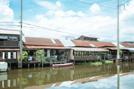 Old communities along the canal in Thailandのeditorial素材