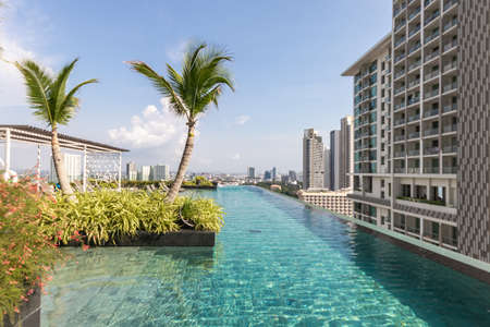 Swimming pool on top of the building