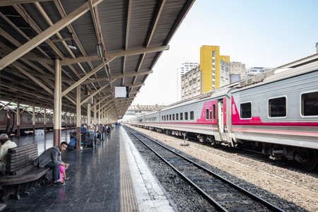 Thai express train in Bangkok stationのeditorial素材