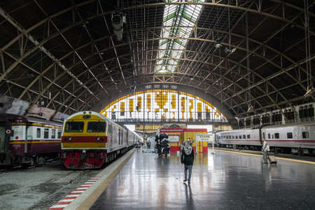 Thai express train in Bangkok stationのeditorial素材
