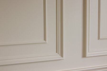 close up of white wood wallの写真素材