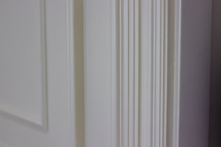 close up of white wood wallの写真素材