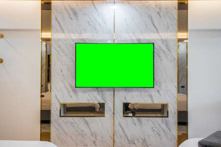 green screen on smart TVの写真素材