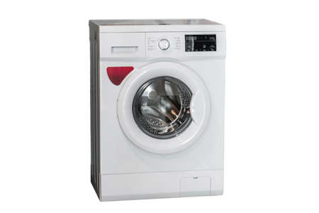 Clothes washing machine in room interiorの写真素材