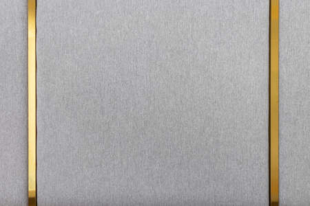 Texture of Cloth Pattern Gray Wallpaper and Gold Stainless Steel Background.の写真素材