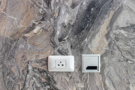 Power outlet on Luxury Marble Floor Backgroundの写真素材