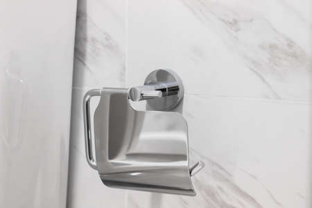 hanging stainless steel tissue holderの写真素材