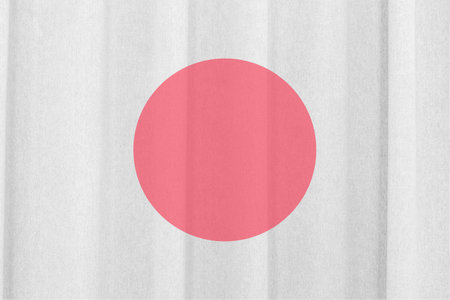 Flag of Japan Silk backgroundsの写真素材