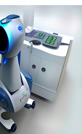 AI robot in various posesの素材