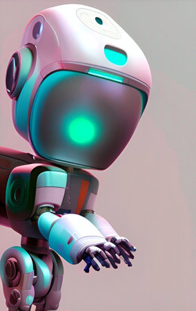 AI robot in various posesの素材