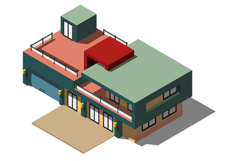 illustration of info graphic house concept in isometric graphicのイラスト素材