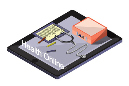 illustration of info graphic online medical conceptのイラスト素材