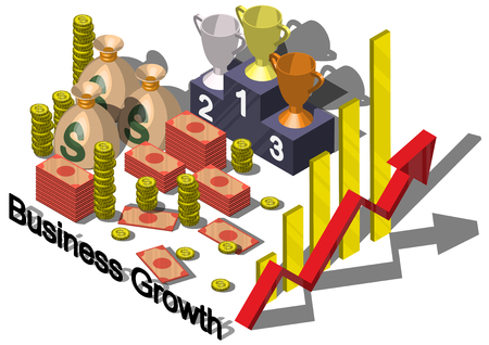 illustration of info graphic money equipment concept in isometric 3D graphicのイラスト素材