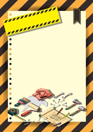 Creative construction  Template Flyer Brochure Vector Paper Design Template for infographics and banners conceptのイラスト素材