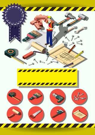 Creative construction  Template Flyer Brochure Vector Paper Design Template for infographics and banners conceptのイラスト素材