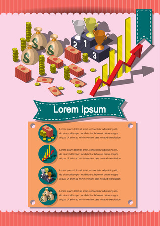 Creative money  Template Flyer Brochure Vector Paper Design Template for infographics and banners conceptのイラスト素材