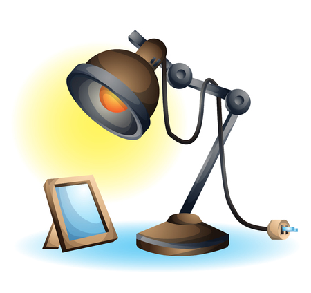 cartoon vector illustration interior lamp object with separated layersのイラスト素材