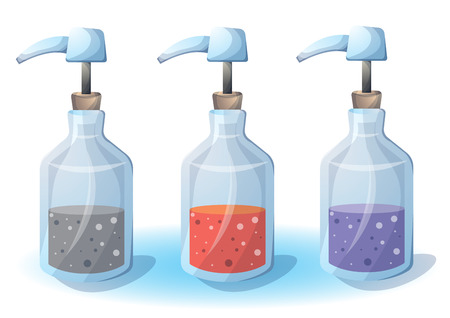 cartoon vector illustration cartoon bottle objects with separated layersのイラスト素材