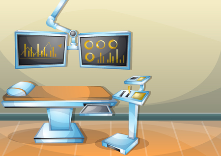 cartoon vector illustration interior surgery operation room with separated layers in 2d graphicのイラスト素材