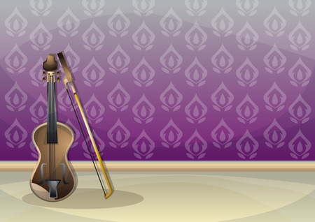 cartoon vector illustration interior music room with separated layers in 2d graphicのイラスト素材