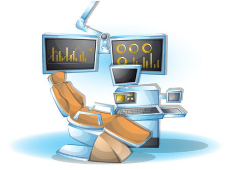 cartoon vector illustration interior surgery operation room with separated layers in 2d graphicのイラスト素材