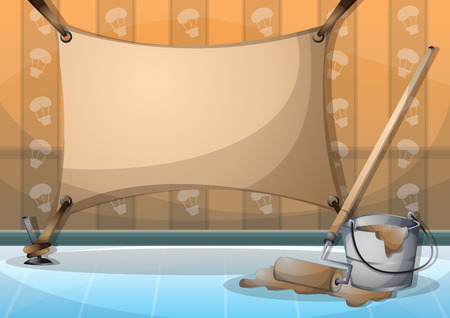 cartoon vector illustration interior painting wall with separated layers in 2d graphicのイラスト素材
