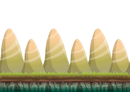 cartoon nature landscape background with separated layers for game art and animation game design asset in 2d graphicのイラスト素材