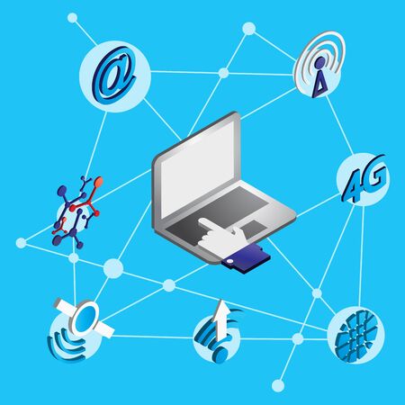 illustration of info graphic business concept in isometric 3d graphicのイラスト素材