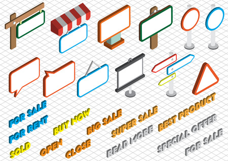 illustration of info graphic sale icons set concept in isometric 3d graphicのイラスト素材