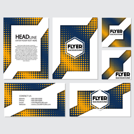 halftone Flyer style background Design Template,Vector Illustrationのイラスト素材