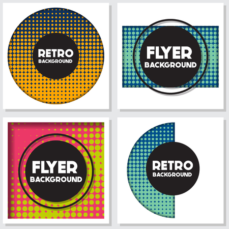 halftone Flyer style background Design Template,Vector Illustrationのイラスト素材